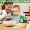 Ceramic Measuring Spoons Set with Base Baking Spoons Flower Pot Cactus Ornament  Powder Scoop