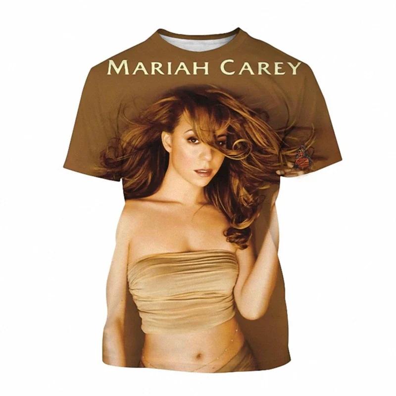 Летние футболки с коротким рукавом с 3D-печатью Mariah Carey для мужчин и женщин, повседневный дышащий топ в стиле хип-хоп и уличной моды
