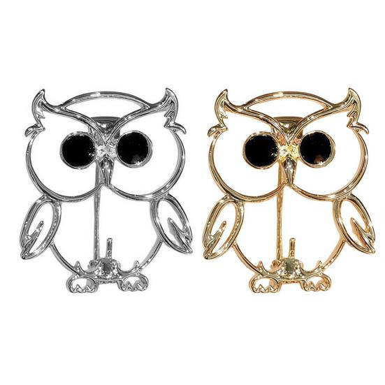 Owl Brooch Strong Pin Safe Anti-Lost High-Quality Alloy Durable Anti-Oxidation Hollow Cute Design Gold Silver Multifunctional Jewelry Accessories