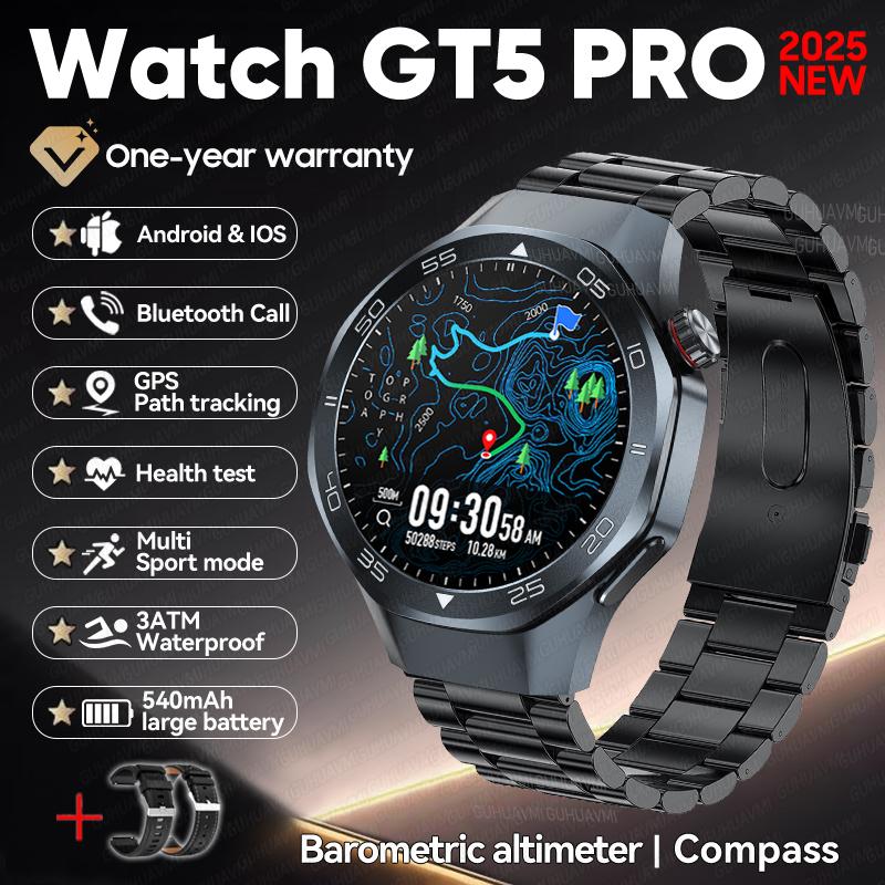 New Outdoors Sports DT5 Smart Watch GPS Positioning Compass 3ATM Waterproof HD AMOLED Screen Bluetooth Call Smartwatch Men