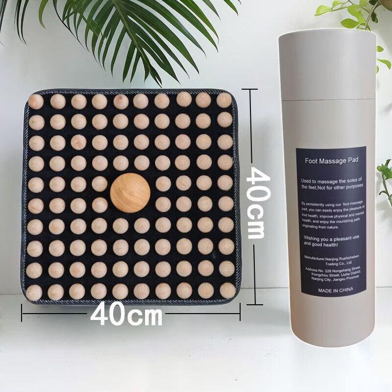 Solid Wood Acupressure Foot Massage Mat 40x40 cm