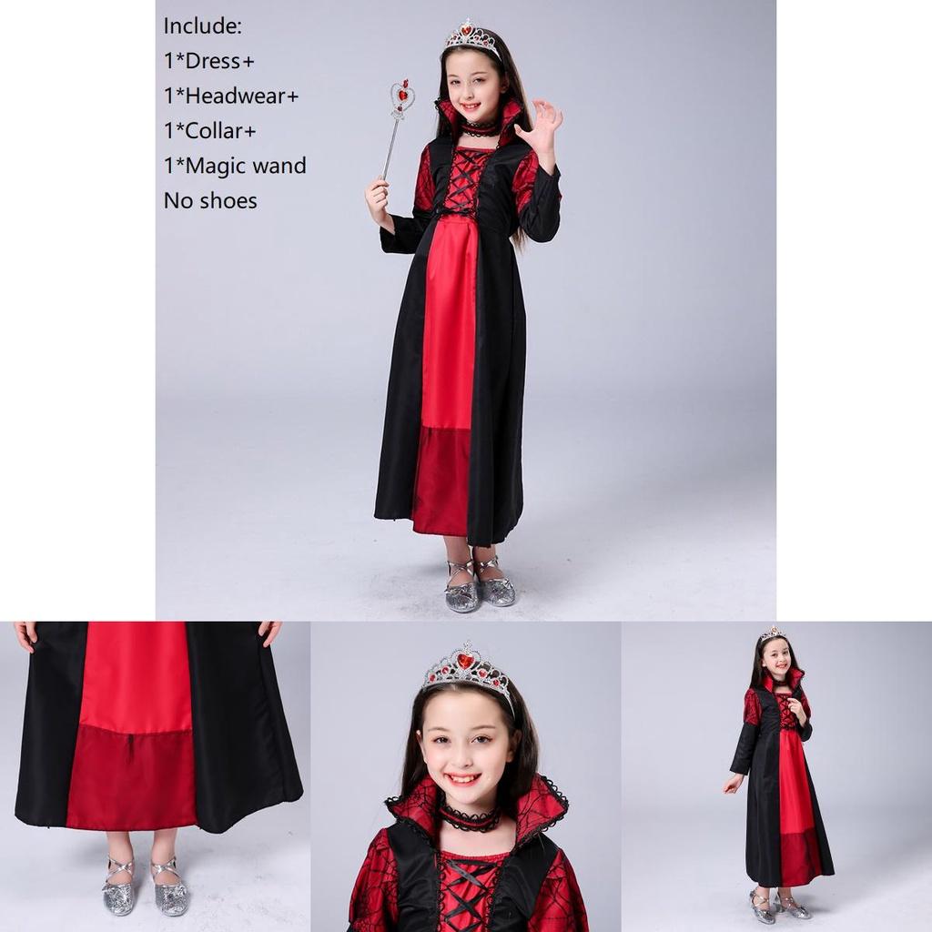 Magical Long Sleeve Queen Costume For Kids Halloween Sorceress Cosplay