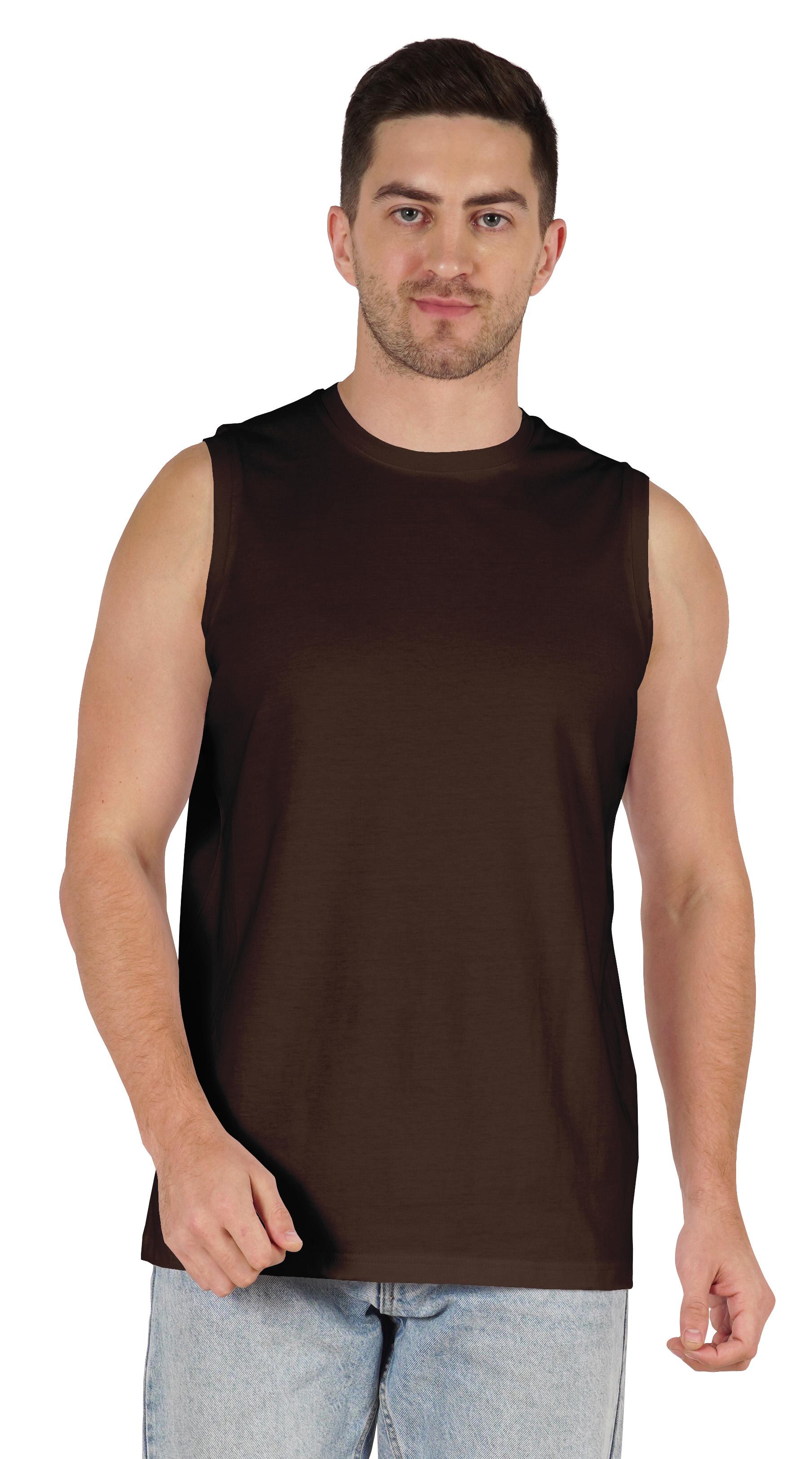 

Inkmeso Men’s Lightweight Cotton Tank Tops Moisture Wicking Sleeveless Shirts Workout Muscle Tank X-Large коричневий
