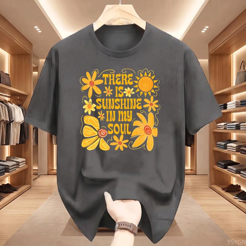 Sunshine In My Soul Tshirt Unisex Unisextal Health T Shirt Retro Boho Summer Vibes Tshirt Flower Tee Casaul Round Neck Tees Tops