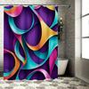 Bright Rainbow Shower Curtain Set Modern Colorful Print for Bathroom Decor Customizable Size Waterproof Fabric 180x180cm Purple