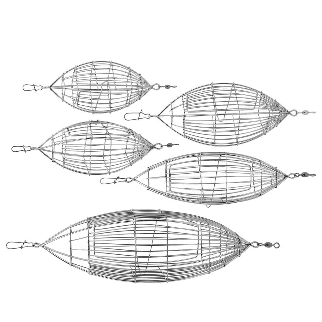 Fishing Bait Cage Stainless Steel Lure Cage Carp Fishing Trap Basket Feeder Holder for Shrimp Crab F