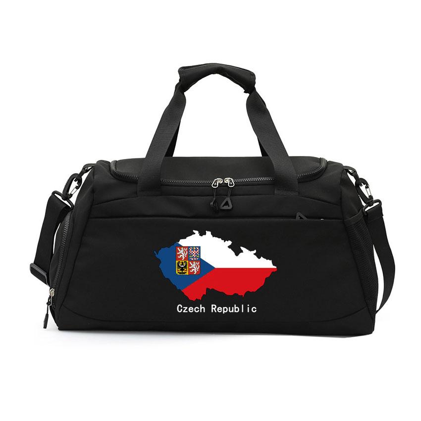 Sport Gym Handbag Crossbody Bags Czech Republic Flag Printed with Shoes Pocket Training Daypack Fitness Yoga Tote Packs