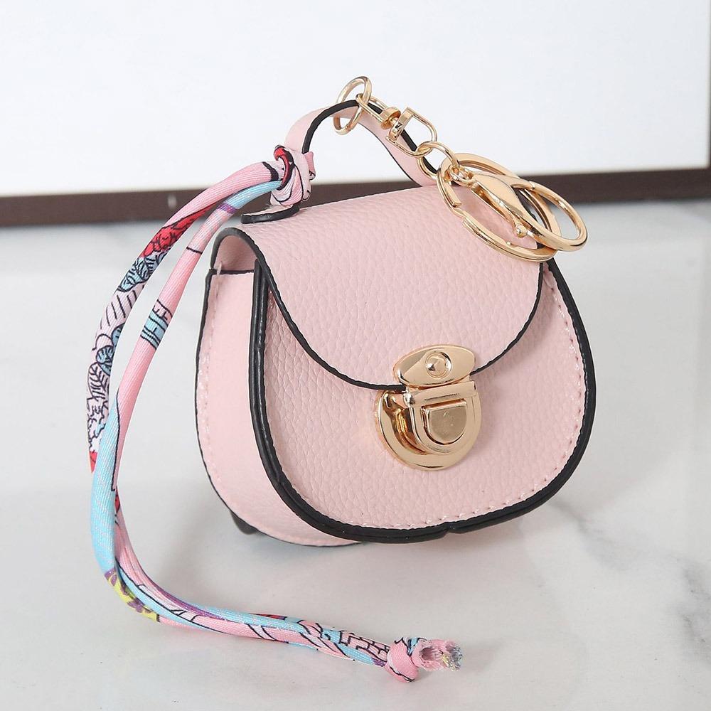 Mini Fashion Premium Leather Earphone Bag Keychain Women's Bag Pendant Multifunction Mini Storage Pouch