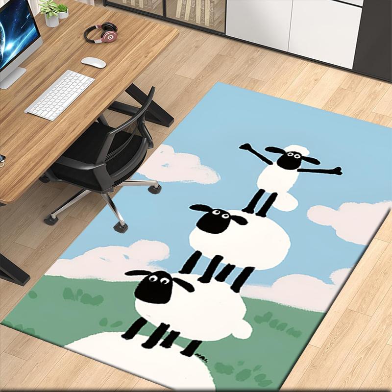 Shaun the Sheep Printed Carpetrugfor Office Chair Living Room Bedroom Kitchen Room Decor Gifts