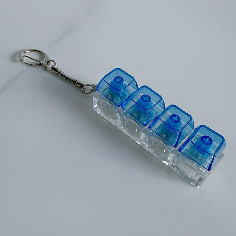 1Pc Light Up Keyboard Keychain Stress Relief Clickable Led Button Toy For People With Anxiety Office Desk Accessory
