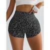High Waist Slimming Yoga Shorts Women's Sport Running Fitness Shorts Tight Fitting Leopard Print Three-Quarter Length Outerwear