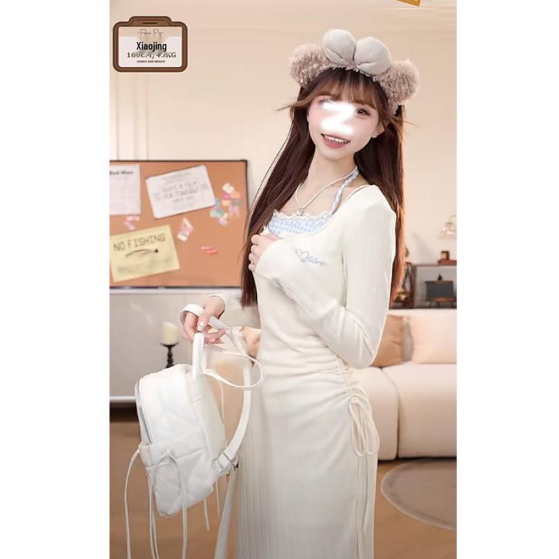 

Sweet & Spicy Halter Neck Long Sleeve Bodycon Dress for Women – Slim Fit, Petite, Perfect for Spring to Winter Medium