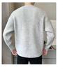 Gray Retro Henley Neck Men's Winter Sweater - Warm, High-End Knit for Cold Protection