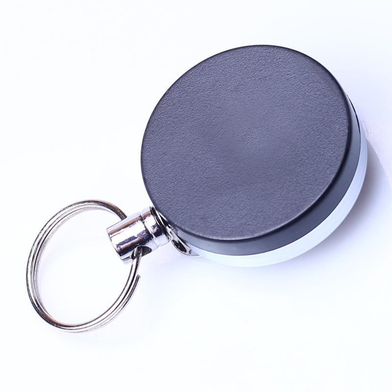 Portachiavi Elastico in Acciaio Inossidabile con Corda Metallico Sportivo Retrattile Portachiavi con Sveglia Anti Smarrimento Yoyo Porta Skipass Carta d'Identità