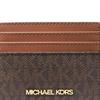 Michael Kors Jet Set Travel Metal Logo Sign Coated Canvas Card Holder Large Women's Dark Brown