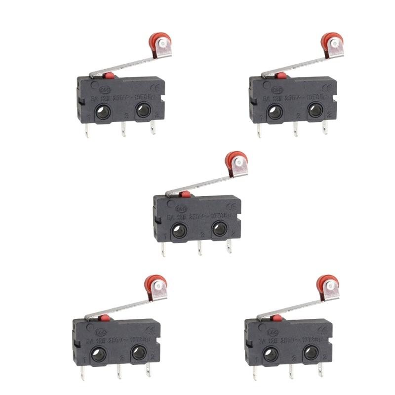 Limit Control Microswitch Assembly, KW11 KW12 Contact Button Unit with Black Housing and 5A 125V 250V Rating Body