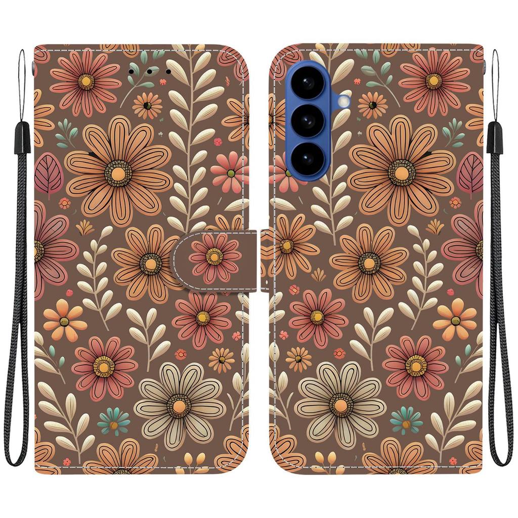 For Samsung Galaxy S26+ Wallet Case Pattern Printing Leather Stand Phone Cover with Strap