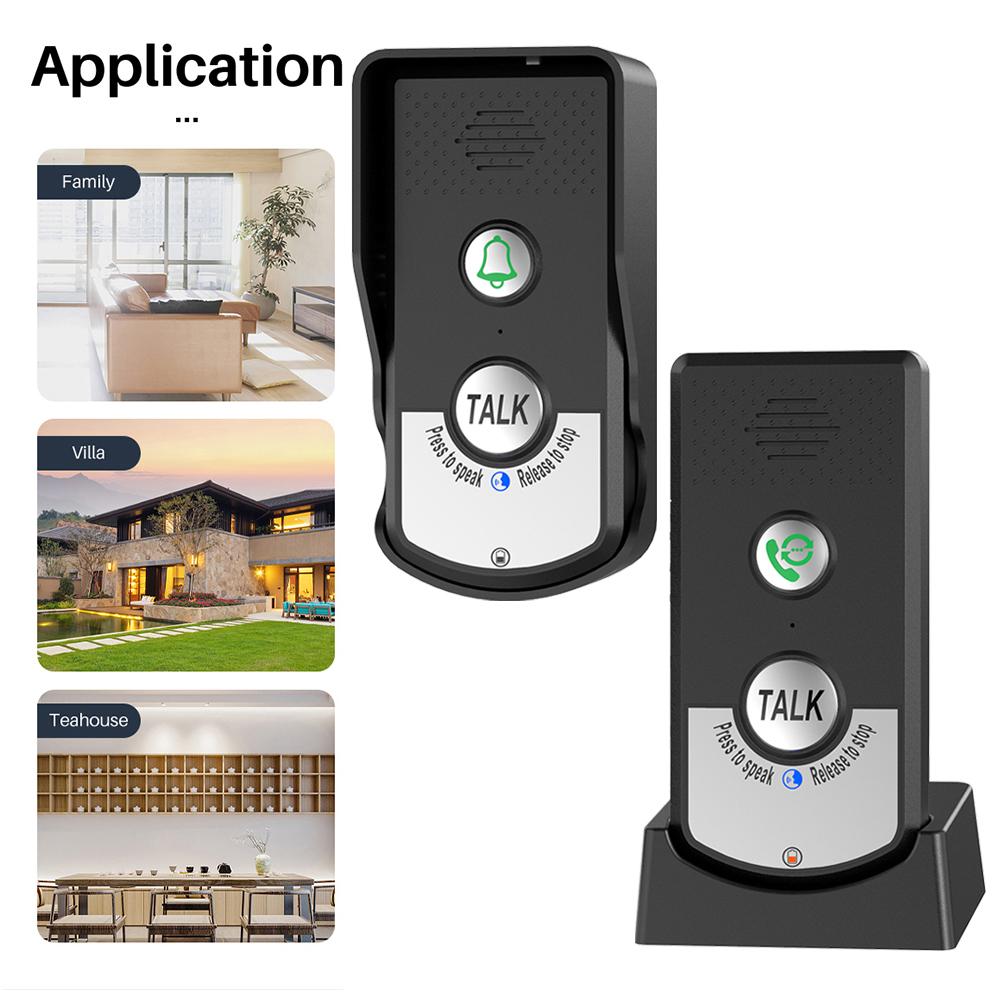 Wireless Voice Intercom Two Way Audio Voice Sender and Reciever Doorbell System Unit for Home Hospital Hotel Call Door Chime