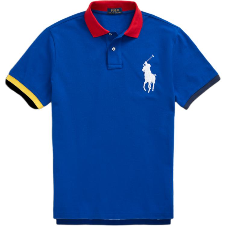 

Polo Ralph Lauren Logo Вышитый Slim Fit Прямой покрой Рубашка поло с коротким рукавом Мужские топы Синий MNPOKNI1N821395-400 S