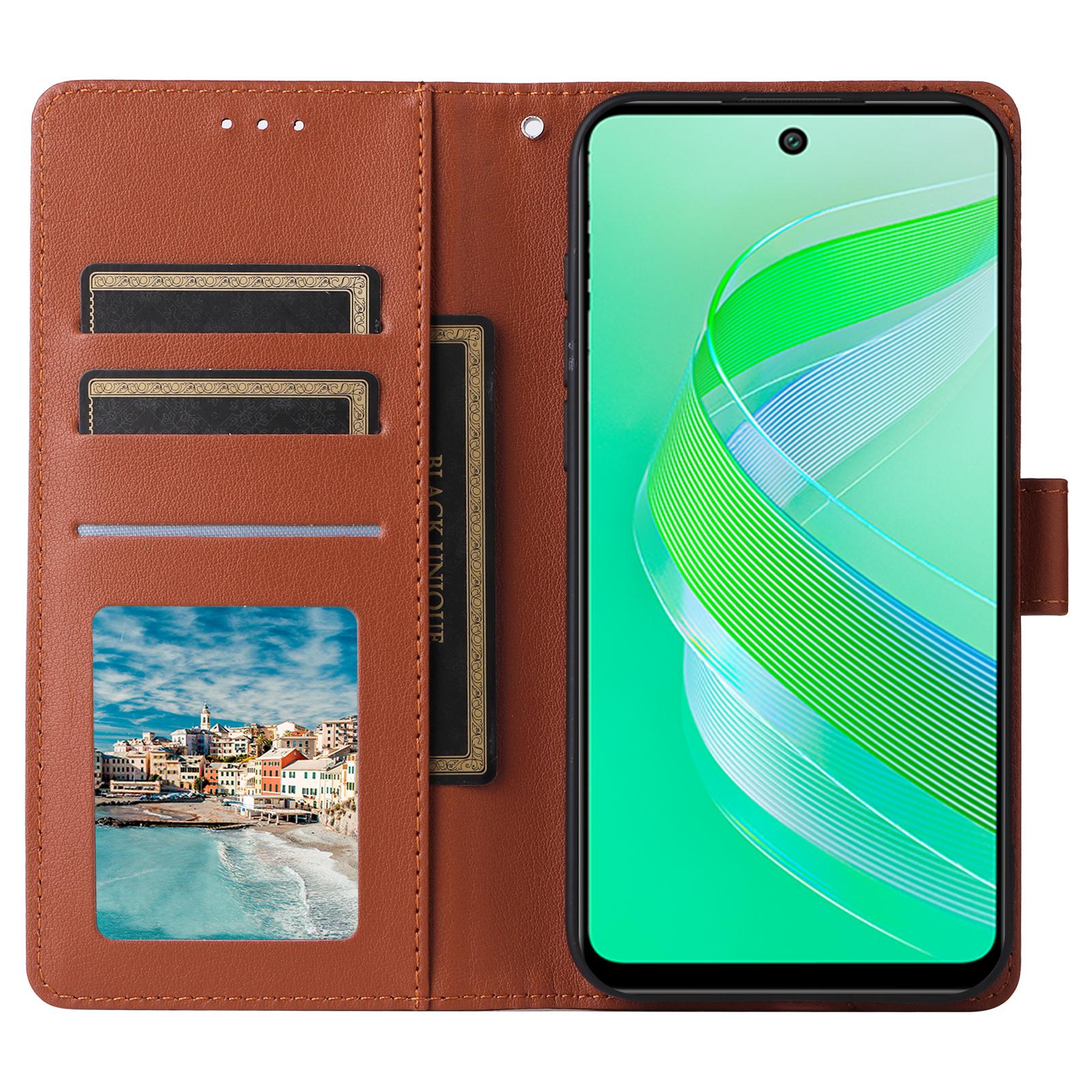 

For Infinix Smart 8 4G Case Wallet Stand View PU Leather Phone Cover Rose Gold