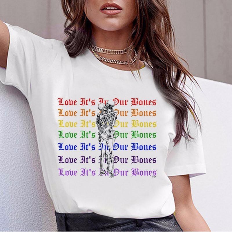 Women's T-Shirt For Women New Gay Pride Tshirt Female Love Lesbian Rainbow T-Shirt Is T-Shirt Summer Harajuku Top Tee
