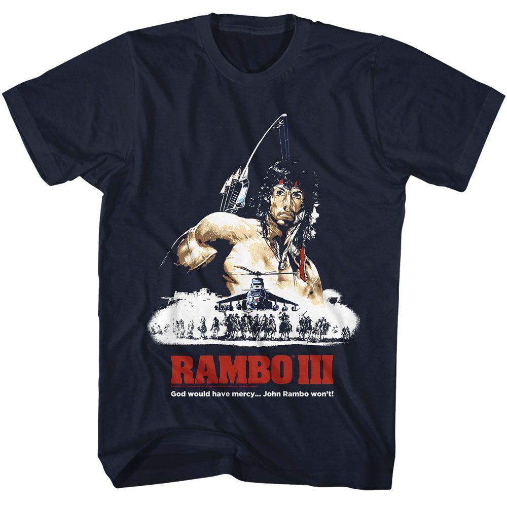 Rambo God Would Have Mercy Navy Movie Shirt XXXL