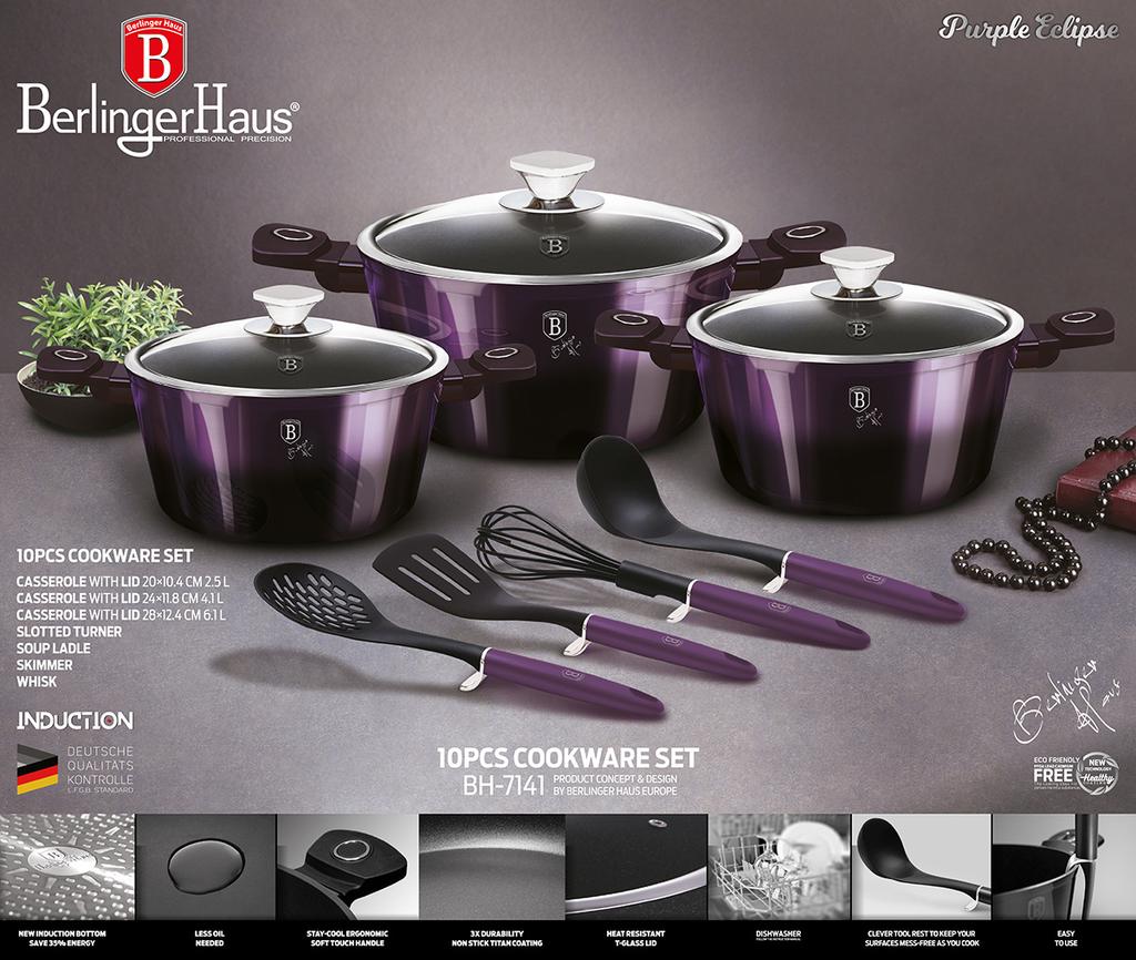 10-piece Pot Set BERLINGER HAUS BH-7141 PURPLE
