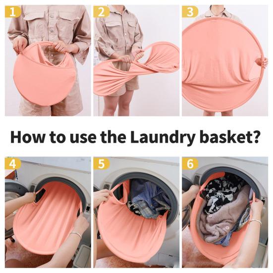Foldable Dirty Clothes Basket Compact Save Space Portable Large Capacity Great Load