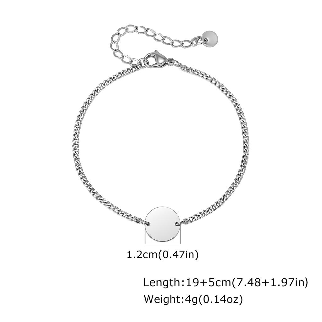 Vnox 26 Letters A-Z Initial Round Bracelet for Men, Stainless Steel  Adjustable Link Chain, Personalized Wristband Jewelry Gifts