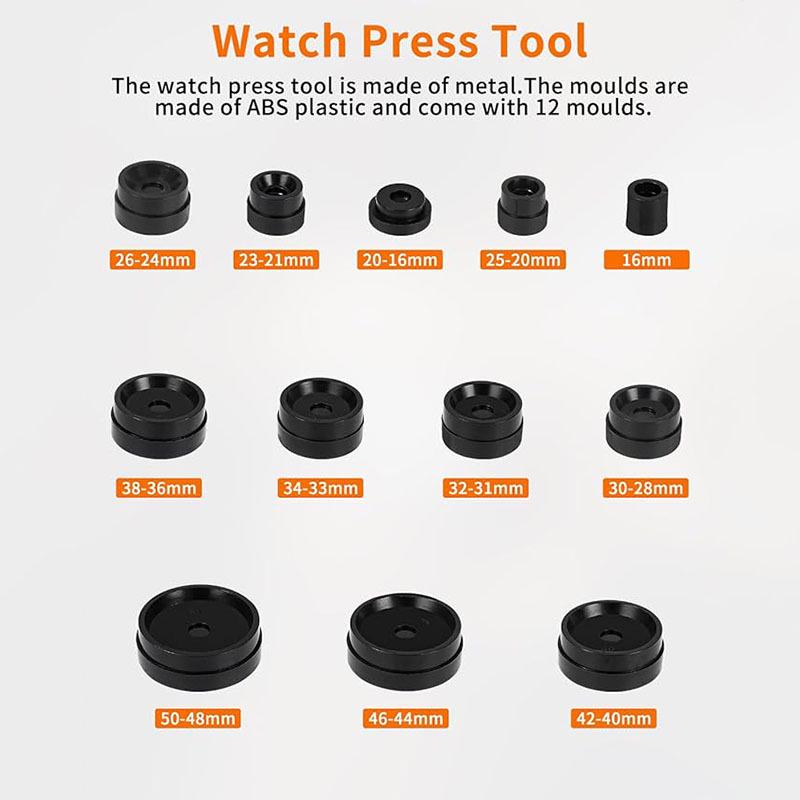 Benchtop Watch Press: Metal Tool for Mechanical & Quartz Watch Battery Cover Replacement