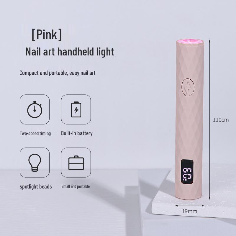 

Портативная перезаряжаемая лампа для сушки ногтей - Быстросохнущая ручная лампа для нейл-арта розовый