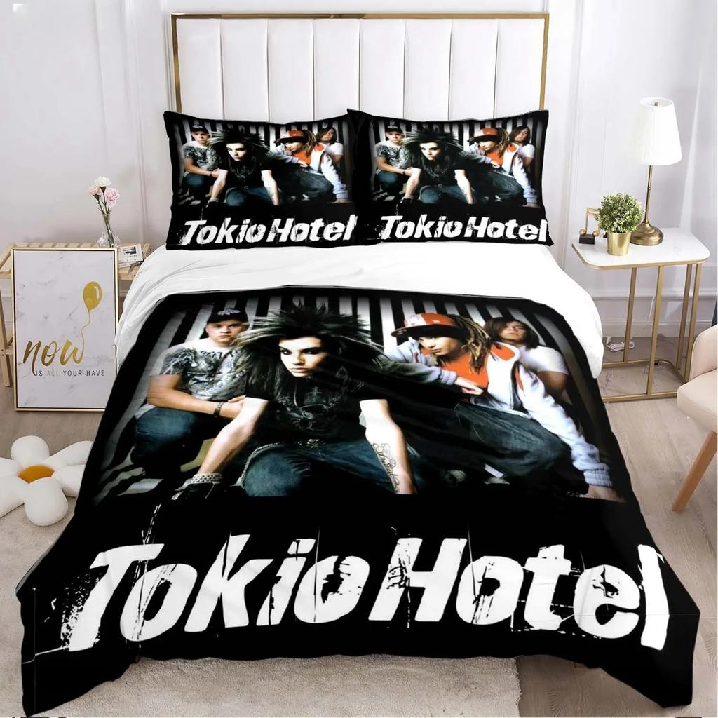 Påslakan Tokio Hotel Band Kuddfodral Sängkläder Pojke Flicka Sovrumsdekoration Barnpresent Enkel Dubbel Stor Storlek