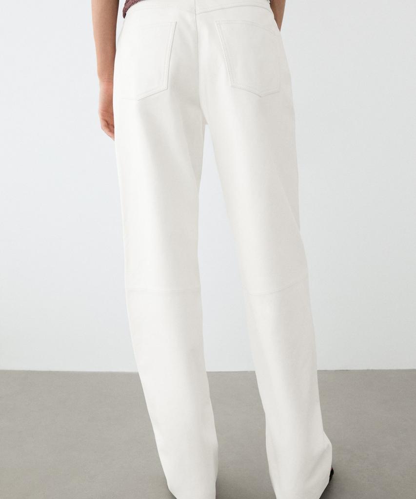 Masimodutti Straight Fit Leather Jeans