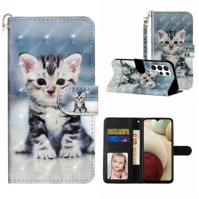 Cute Cat 3D Pattern Shockproof Card Slots PU Leather Wallet Case for iPhone,Samsung,Huawei,Xiaomi,Moto,Tecno,Google,Nokia,Oppo,ZTE,Blackview..