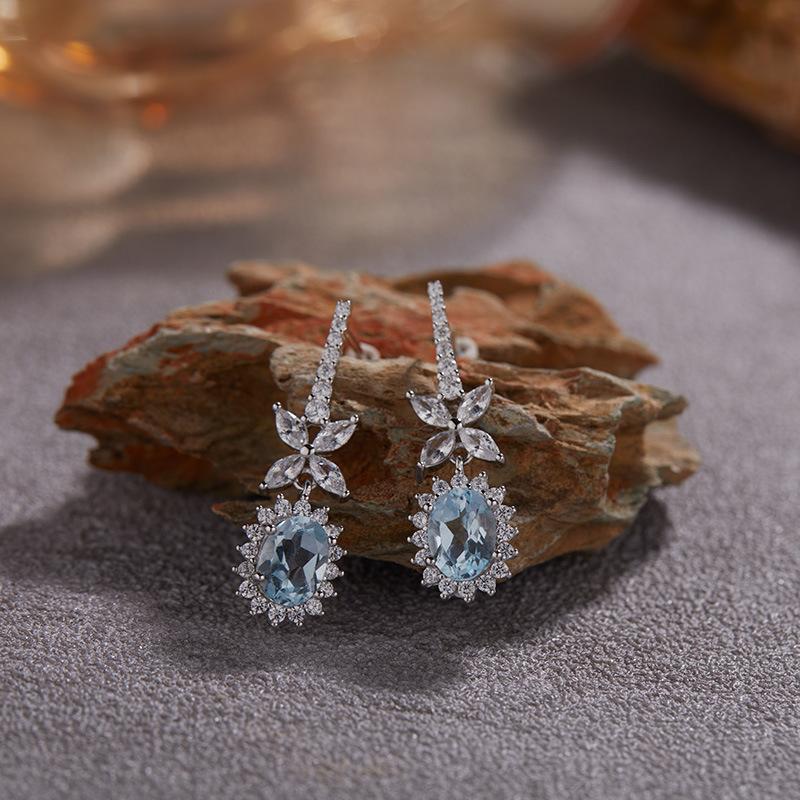 Princess Diana Premium S925 Sterling Silver 18K Gold Natural Treasure Necklace Pigeon Egg Pendant Clavicle Chain Does Not Fade