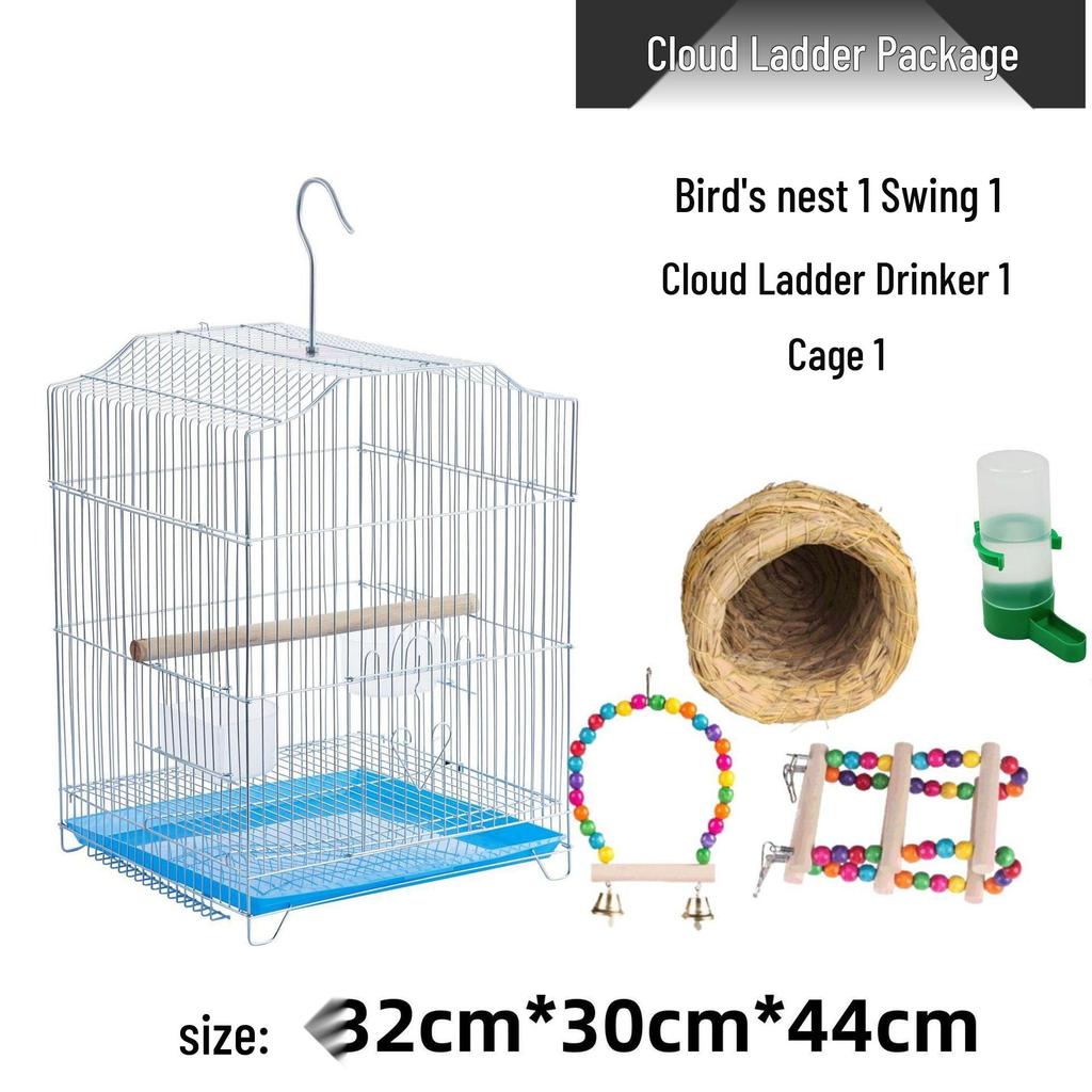 Starling Special Rustproof Electroplated Extra Large Bird Cage for Cockatiels, Parrots, Pigeons - Tiger Skin Design.