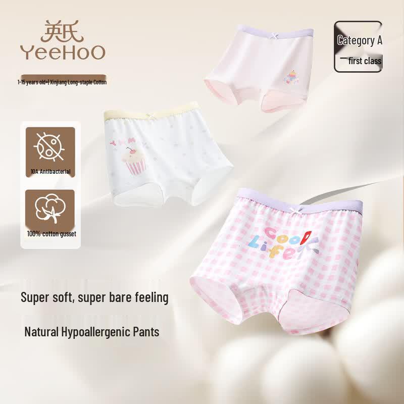 YEEHOO Girls' Antibacterial Cotton Boxer Briefs