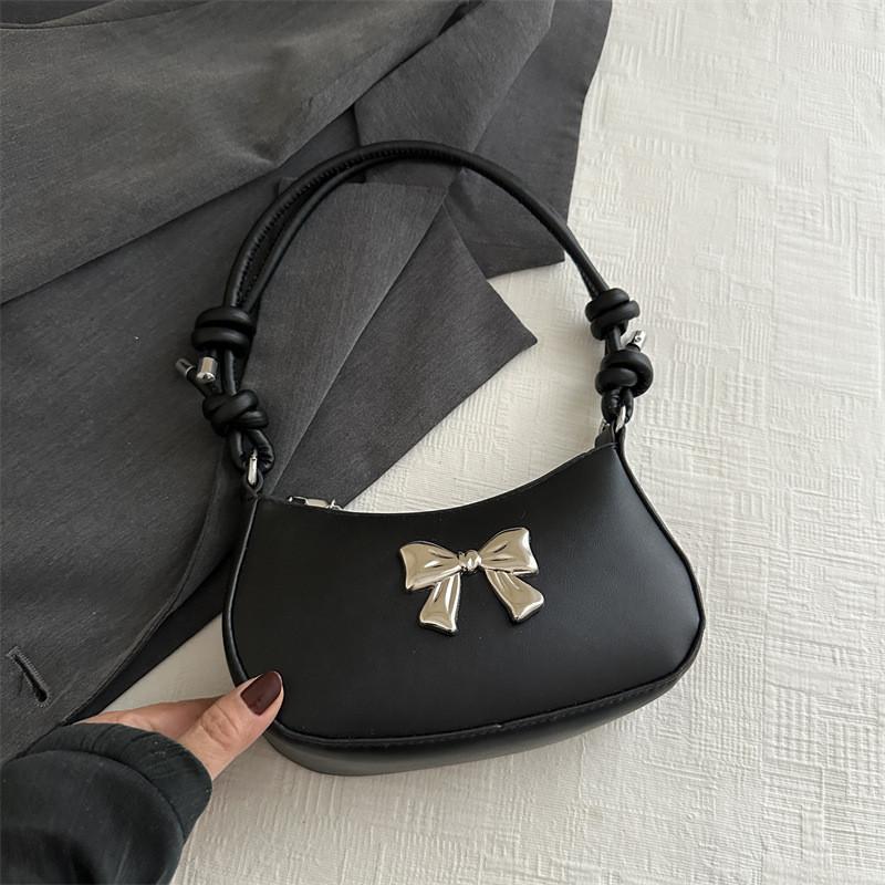 Trendy Pu Material Women's Bowknot Underarm Bag Chic Summer Shoulder Purse