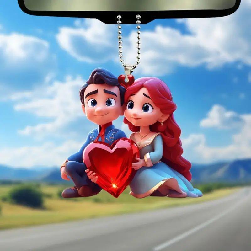 Car Delightful Acrylic Interior Hanging Accessory Featuring Fun Cartoon Style Decor For