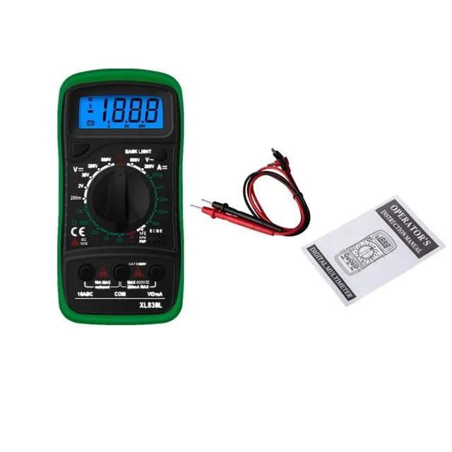 Handheld Digital Multimeter - LCD Backlight AC/DC Voltmeter, Ohm & Ampere Tester (Portable)