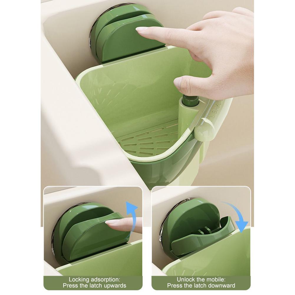Triangle Suction Cup Sink Corner Rack W/ Drain Hole Detachable Mesh Basket Kitchen Sink Food Waste Catcher Kitchen Tool Gadage