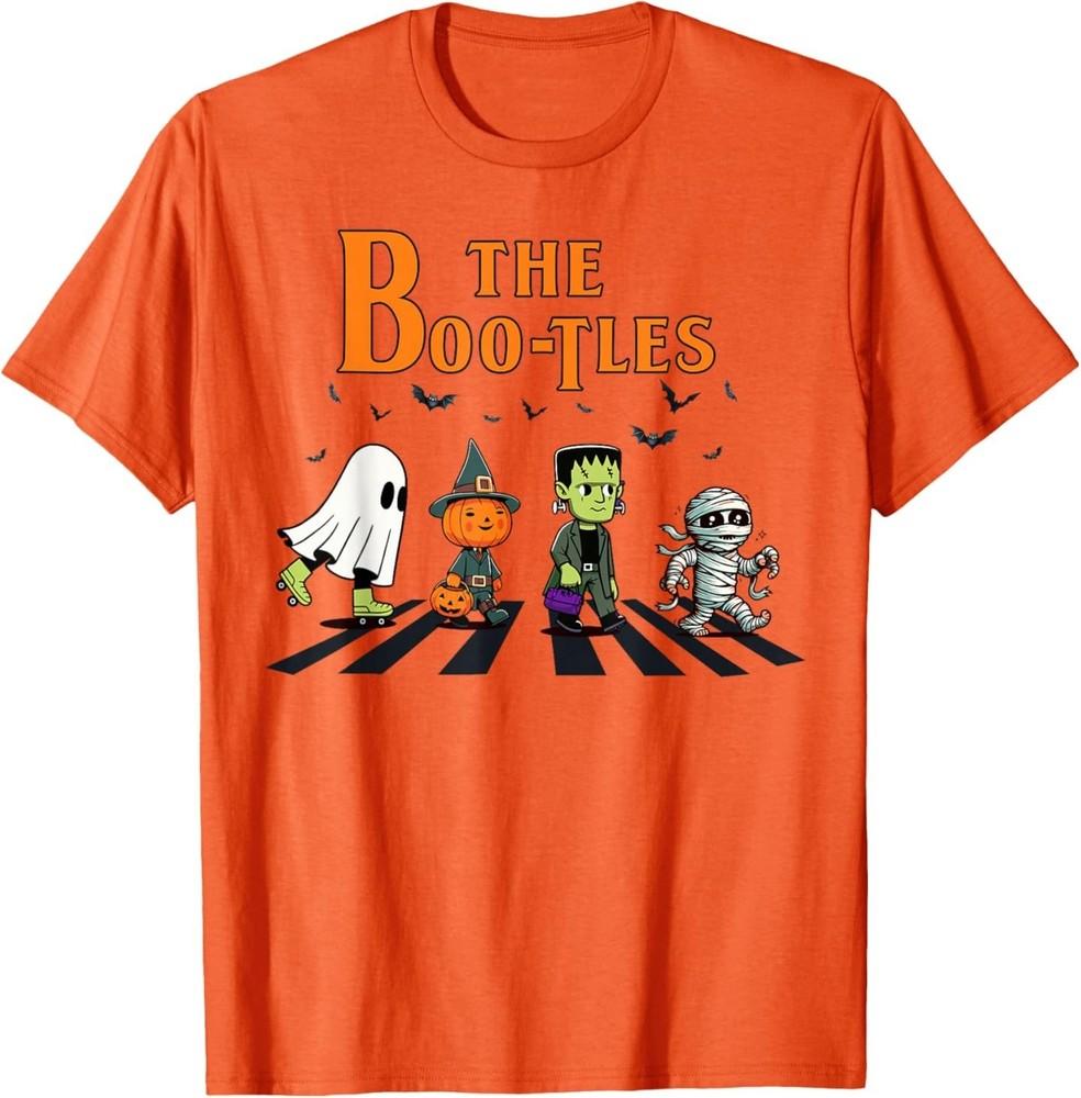 The Boo-Tles Halloween Pumpkin Mummy Ghost Frankenstein T-Shirt S