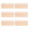6Pcs Smooth Basswood Carving Blocks Rectangle Unfinished Wooden Craft Blocks for Painting Carving DIY Decor Arts Crafts Natural