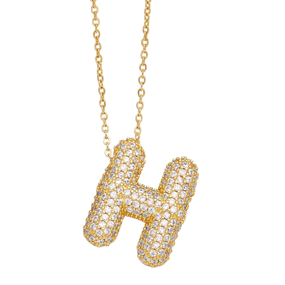 Zircon Alphabet Necklace: Elegant Clavicle Chain for Women