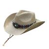 Turquoise totem belt straw hat outdoor travel sunscreen sunshade mountaineering Tibetan hat western cowboy hat