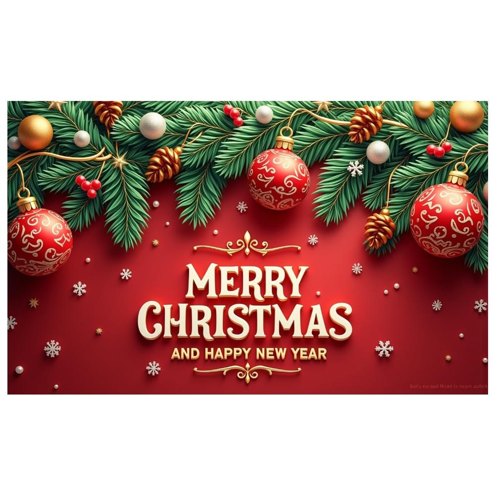 Holiday Banner Snowflakes Merry Christmas Banner Happy New Year Banner Festive For Holiday Celebration Festive Event Xmas Event