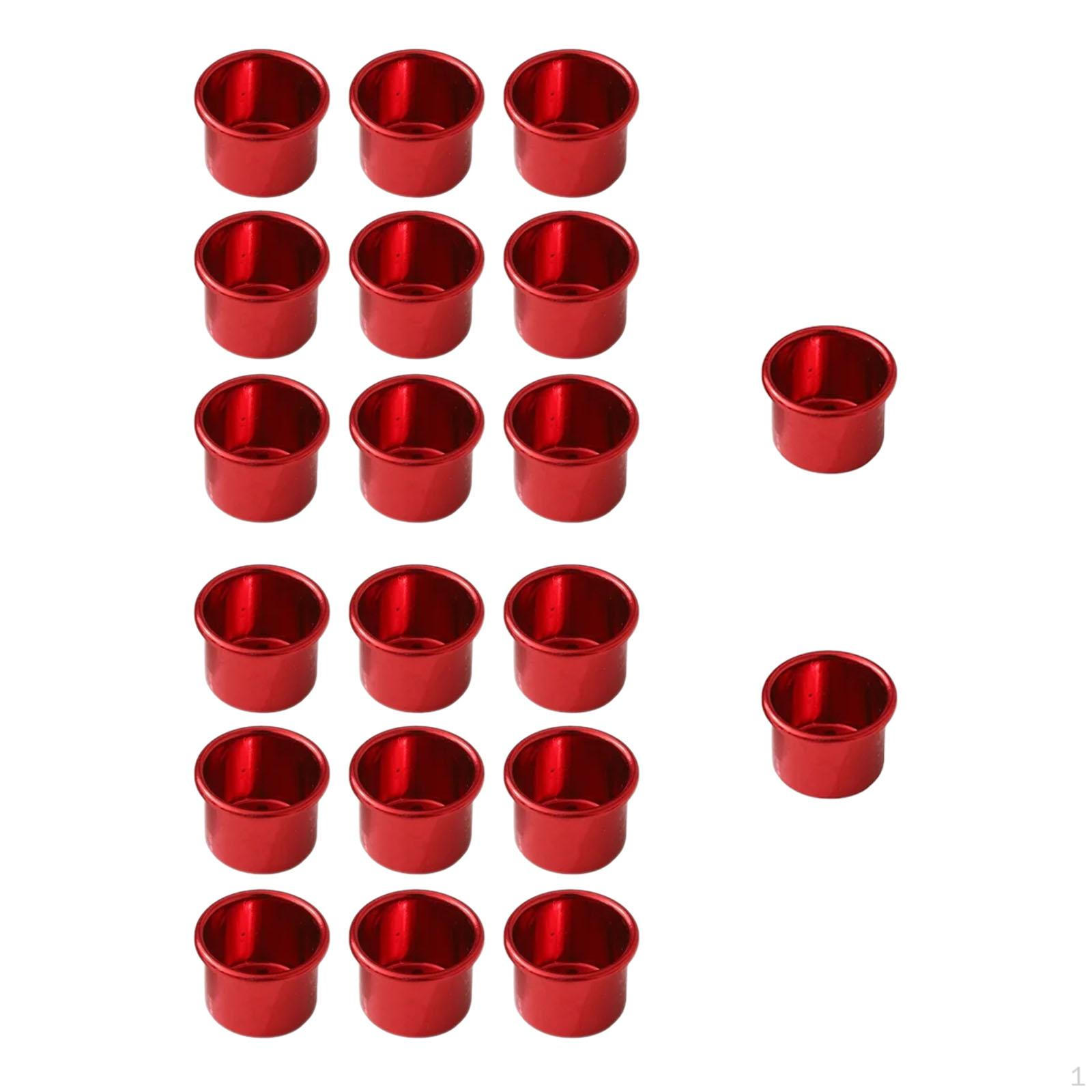 

20 шт., металлические подсвечники для свечей, предотвращающие капание воска, чаша для свечей красный