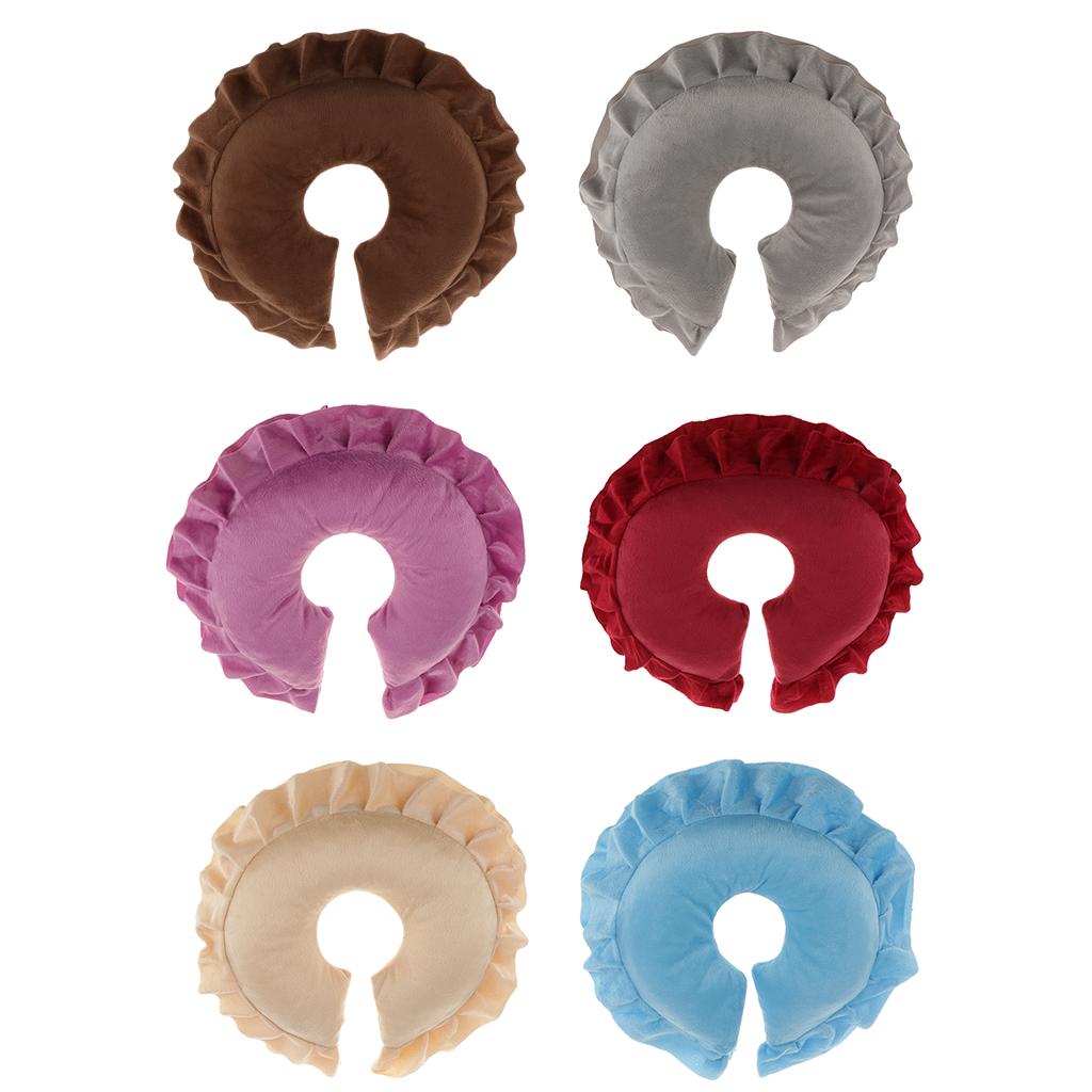 Travel Neck Pillow Ergonomic Face Cradle Cushion Soft Polyester Headrest Pillow for Camping Office and Airplane Rest