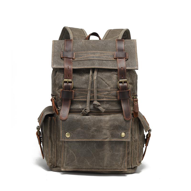 

Рюкзак Мужские и женские рюкзаки Спортивная дорожная сумка для отдыха на открытом воздухе Водонепроницаемая дорожная сумка для компьютера из вощеного холста