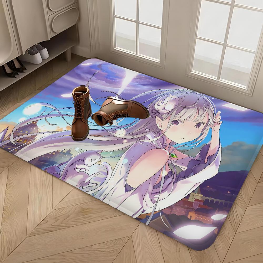 Re Zero Anime Room Mats Retro Multiple Choice Living Room Kitchen Rug Non-Slip Welcome Rug